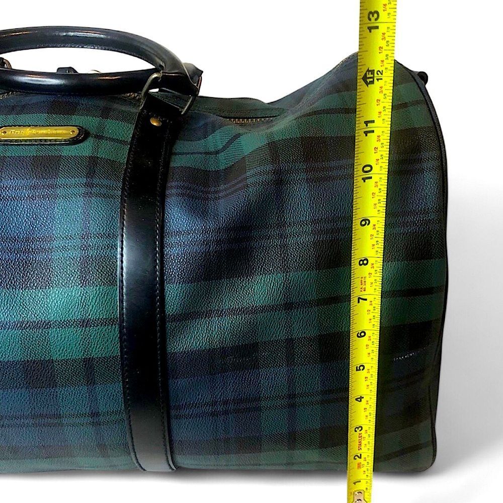 RALPH LAUREN Black Watch Plaid Boston Overnight School Camp Duffle Bag 55cm - Picture 13 of 17